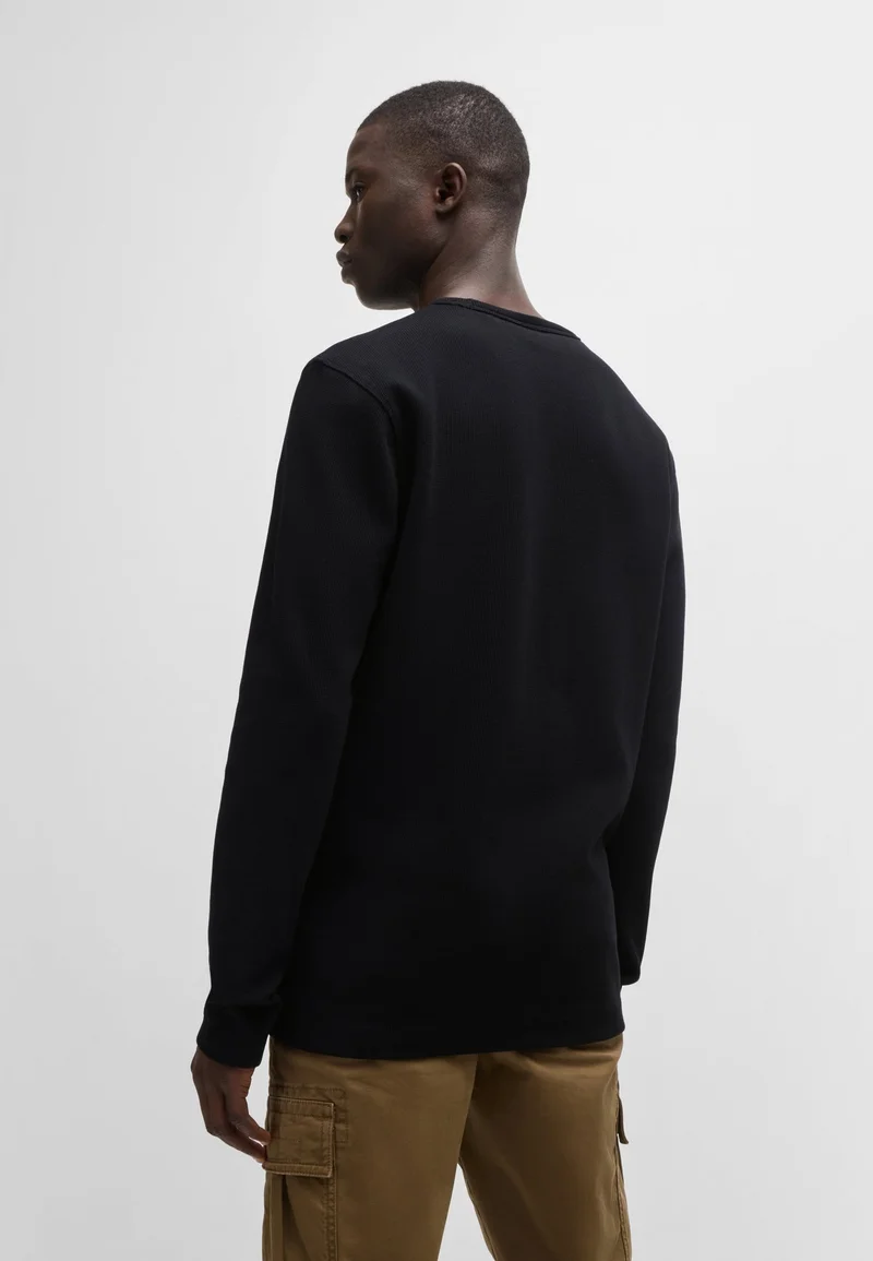 بوس تيشيرت قطني بنسيج وافل